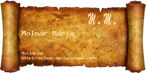 Molnár Mária névjegykártya